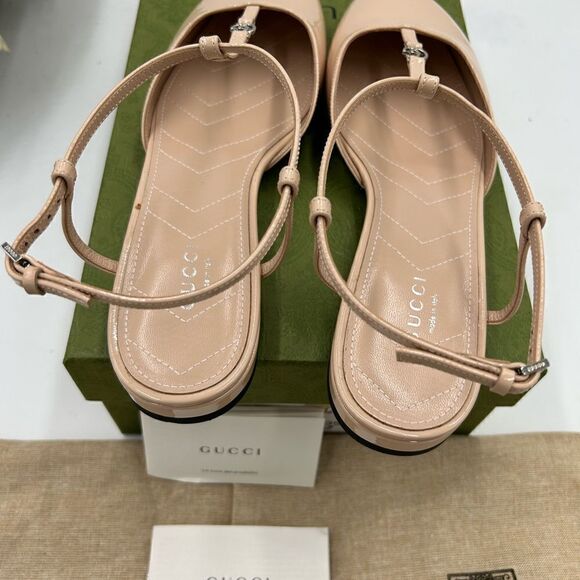 Women’s Gucci, T-strap, patent leather GG ballet flats size 39 made in Italy - Picture 2 of 8